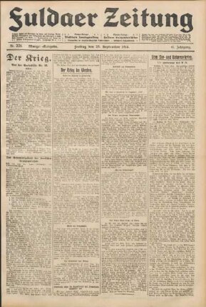 Ausgabe vom Freitag, den 25. September 1914.