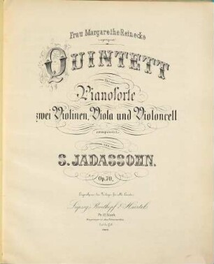 Quintett für Pianoforte, zwei Violinen, Viola und Violoncell : op. 70