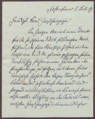 Schreiben von Theobald von Bethmann Hollweg an die Großherzogin Luise; Gedanken über den Frieden von Versailles