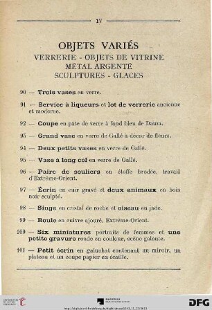 Objets Variés (Nr. 90-125)