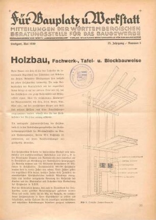 Holzbau, Fachwerk-, Tafel-, u. Blockbauweise