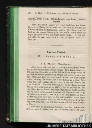 Fünftes Kapitel Der Anbau der Gemüse