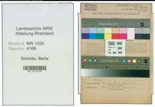 Entnazifizierung Berta Schmitz , geb. 05.03.1912 (Kaufmaennischer Angestellter)