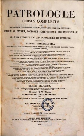 Venerabilis Bedae, Anglo-Saxonis presbyteri, opera omnia, 3