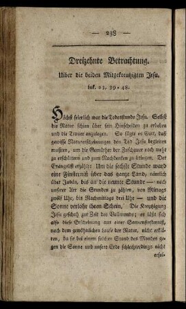 Dreizehnte Betrachtung. - Vierzehnte Betrachtung.