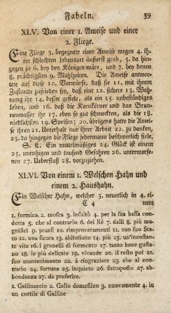 XLVI. Von einem 1. Welschen Hahn und einem 2. Haushahn
