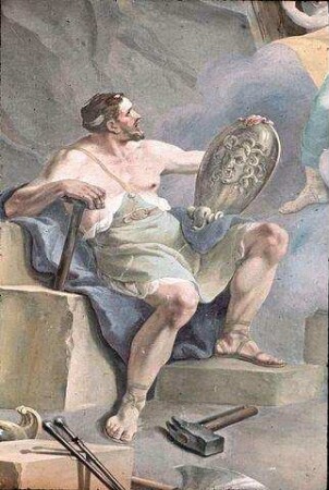Minerva in der Waffenschmiede Vulkans