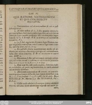 Cap. VI. Qua Ratione Matrimonium Et Quo Cum Effectu Soluatur.