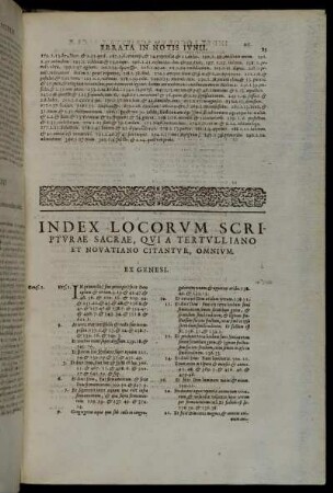 Index Locorum Scripturae Sacræ, Qui A Tertulliano Et Novatiano Citantur, Omnium.