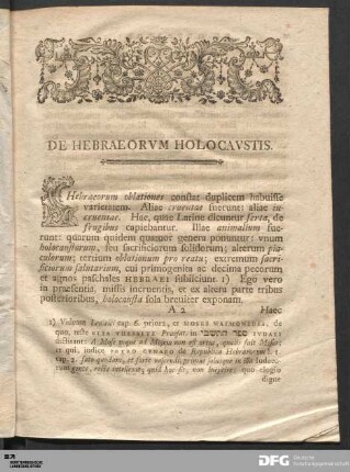 De Hebraeorvm Holocavstis.