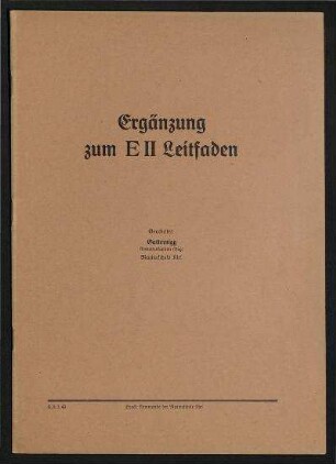 Ergänzung zum E II Leitfaden