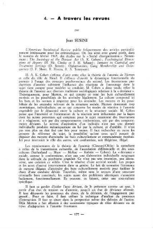 177-184, 4. A travers les revues