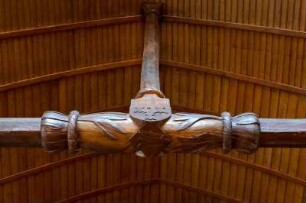 Frankreich. Pays de la Loire. Loire Atlantique. Le Gavre. Kirche. 13 und 15 Jahrhundert. Holzdeckenkonstruktion