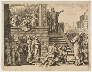 Der heilige Petrus predigt in Jerusalem