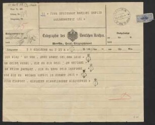 Telegramm an Hermine Bargiel : 26.02.1897