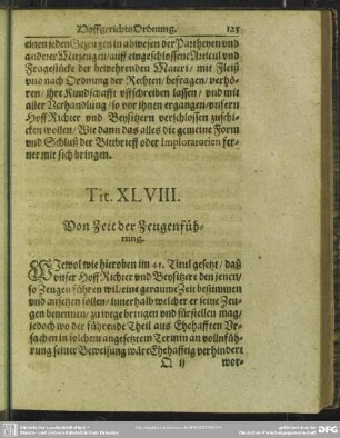 Tit. XLVIII. Von Zeit der Zeugenführung