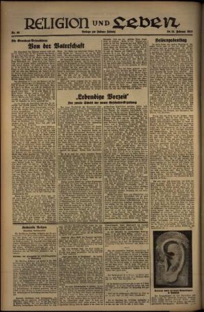 Zweite Ausgabe vom Samstag, den 20. Februar 1937.