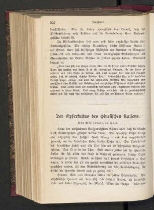 Der Opferkultus des chinesischen Kaisers