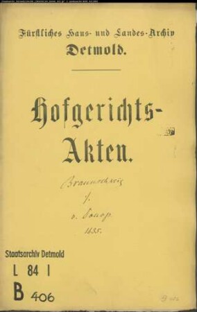 von Braunschweig, Cords Witwe Katharina Höcker in Blomberg gegen Christoph von Donop - Schuldforderung