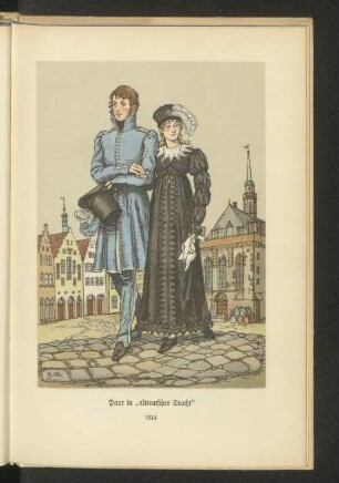 Paar in "altdeutscher Tracht", 1814