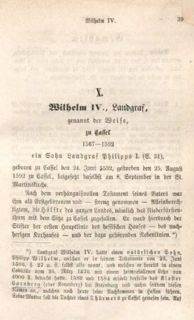 X. Wilhelm IV., Landgraf, genannt der Weise, zu Cassel 1567-1592