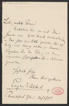 Brief an Karl Klindworth : 21.03.1895