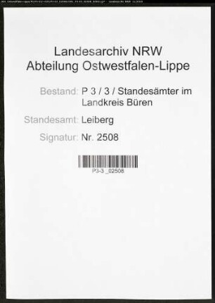 Sterberegister Standesamt Leiberg