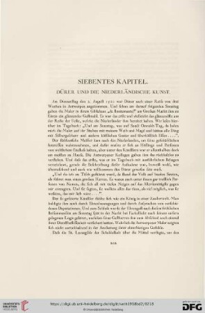 Siebentes Kapitel: Dürer und die niederländische Kunst