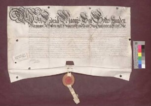 Markgraf Friedrich Magnus von Baden verkauft an Josef Ammann 3 Jauchert Matten in Lörracher Bann um 300 Pfund.