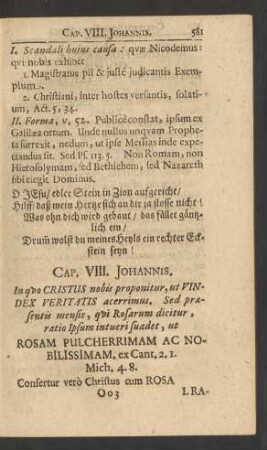 Cap. VIII. Johannis. In quo Cristus nobis proponitur, ut Vindex Veritatis acerrimus ...