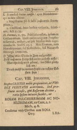 Cap. VIII. Johannis. In quo Cristus nobis proponitur, ut Vindex Veritatis acerrimus ...
