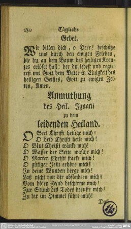 Anmuthung des Heil. Ingnatii zu dem leidenden Heiland