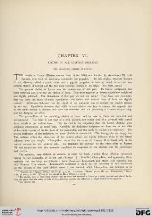 Chapter VI: Record of all Egyptian Obelisks