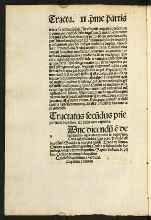Tractatus secundus prime partis de baptismo.