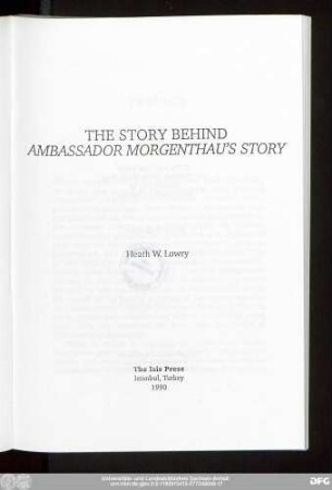 The story behind Ambassador Morgenthau's story