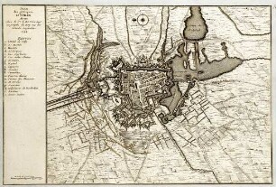 WHK 22 Österreichischer Sukzessionskrieg 1740-1748 bis zum Aachener Frieden: Plan der Belagerung von Ypern, 1744