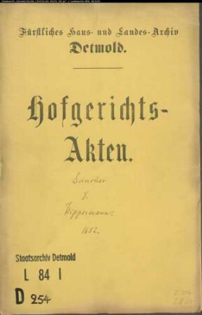Duncker, Henrich gegen Jobst Wippermann in Salzuflen - Schuldforderung