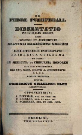 De febre puerperali : Diss. inaug. med.