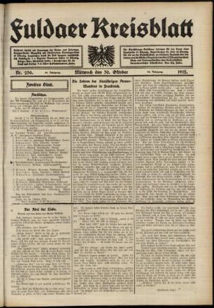 Zweite Ausgabe vom Mittwoch, den 30. Oktober 1912.