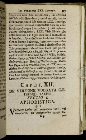 Caput XII. De Versione Vulgata Caeterisque Latinis.
