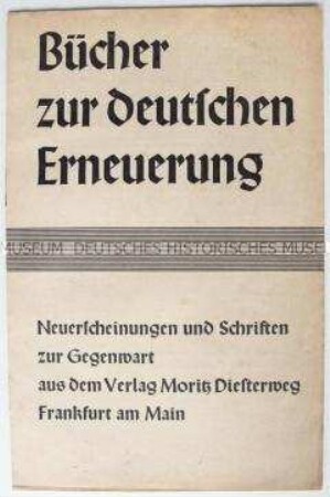 Werbeprospekt mit dem Verlagsangebot des Verlages Moritz Diesterweg