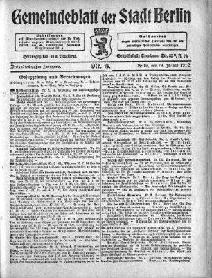 1922,5: Nr. 5, 29. Januar 1922