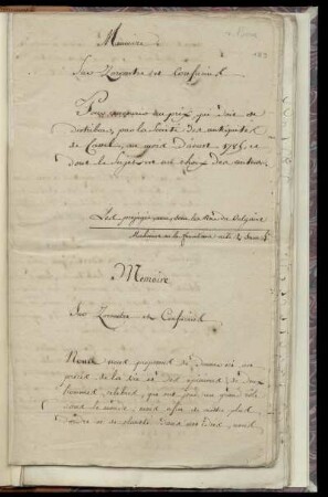 [Jean Nicolas-Étienne de Bock]: Mémoire sur Zoroastre et Confucius