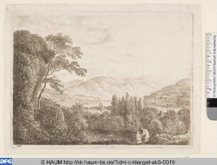 Landschaft mit zwei badenden Mädchen
