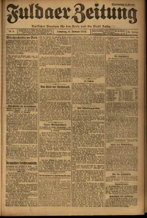 Ausgabe vom Sonntag, den 06. Januar 1924.