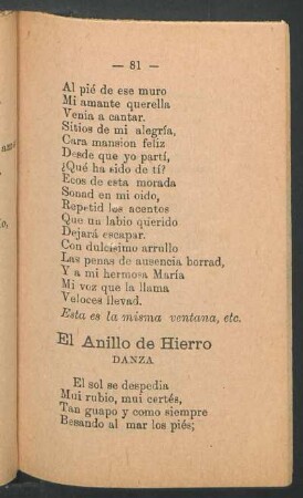 El anillo de hierro : Danza