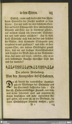 Die zehente Abtheilung. Von den Kennzeichen des Erhabenen