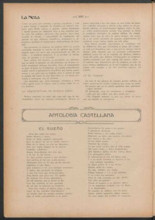Antología castellana : El sueño [y] Amor oculto