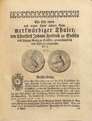 Sammlung rarer und merkwürdiger Gold- und Silbermünzen : historisch und kritisch beschrieben, Erste Fortsetzung