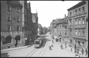 Meißen. Neugasse m. Straßenbahn, Ballsäle Alberthof